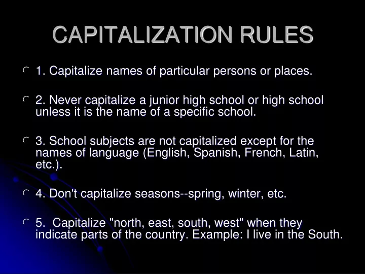 capitalization rules