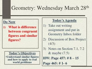 Geometry: Wednesday March 28 th