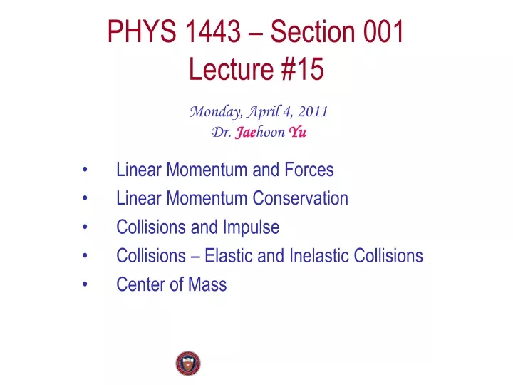 phys 1443 section 001 lecture 15