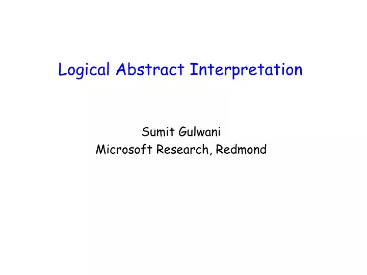 logical abstract interpretation