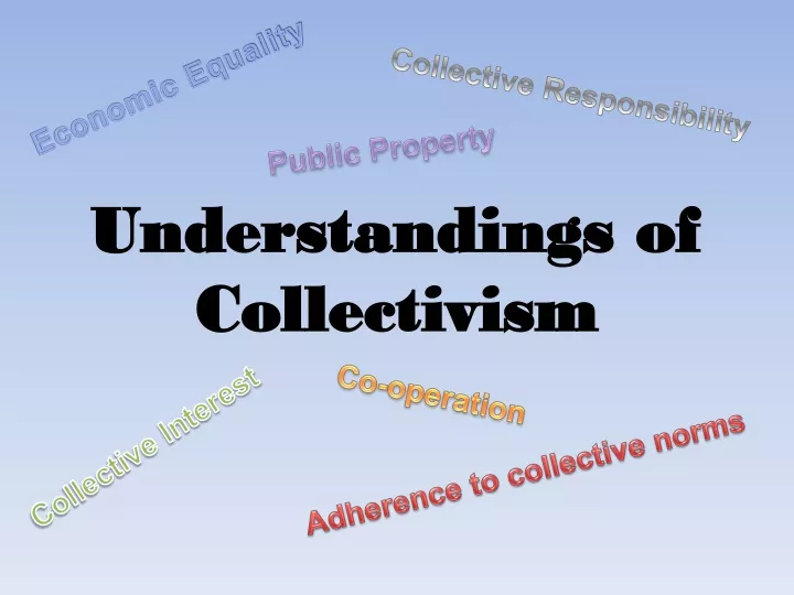 understandings of collectivism