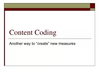 Content Coding