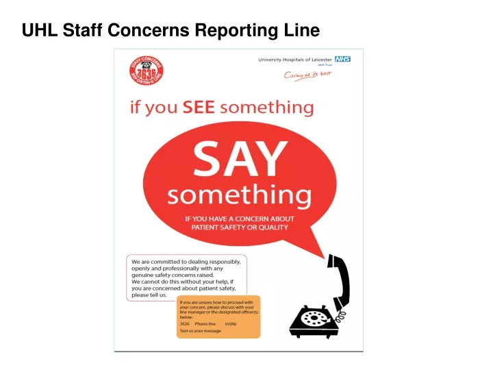 uhl staff concerns reporting line