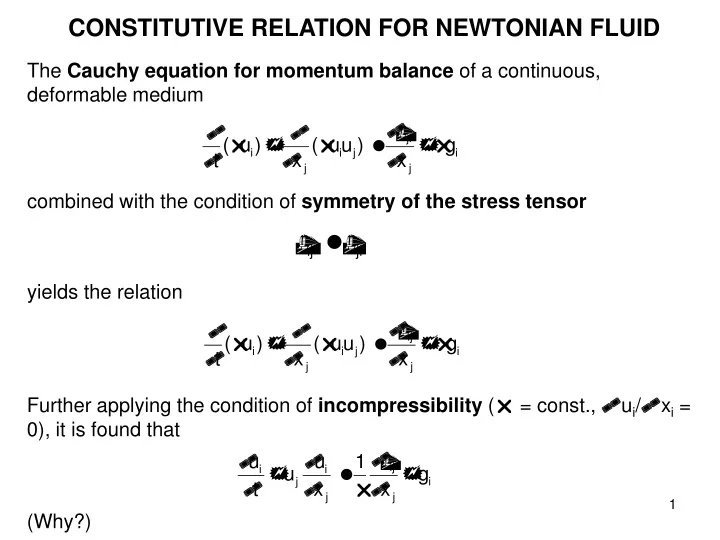 constitutive relation for newtonian fluid