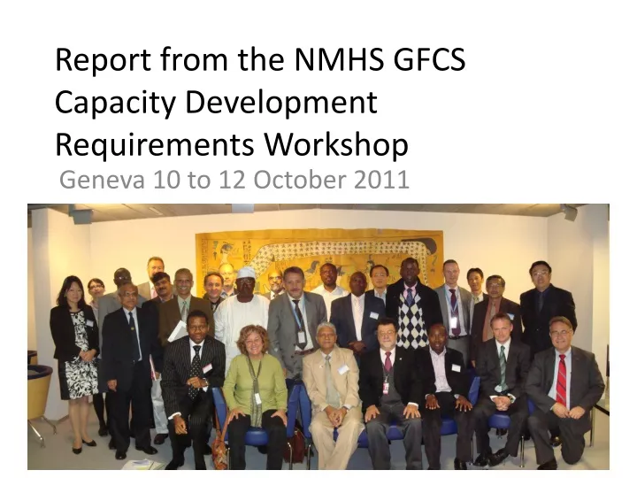 report from the nmhs gfcs capacity development requirements workshop