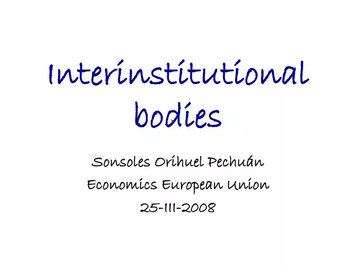 interinstitutional bodies