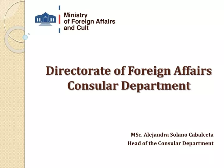 directorate of foreign affairs consular department