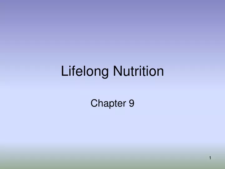 lifelong nutrition