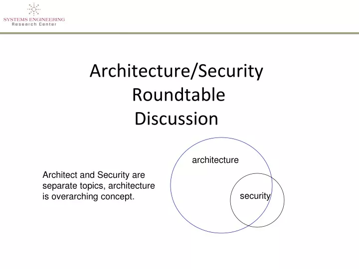 architecture security roundtable discussion