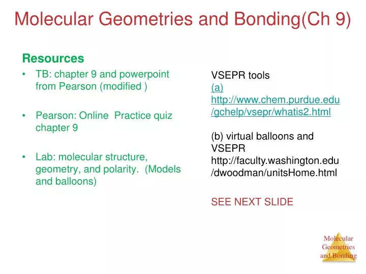 molecular geometries and bonding ch 9