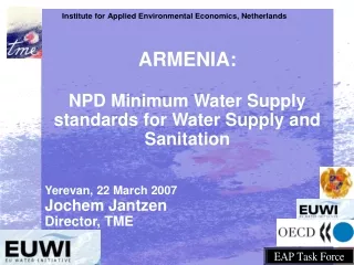 ARMENIA:  NPD Minimum Water Supply standards for Water Supply and  Sanitation