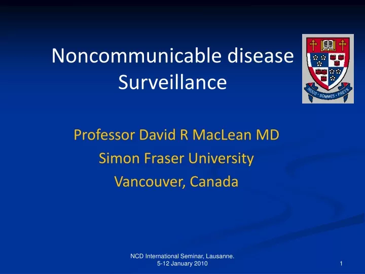 noncommunicable disease surveillance