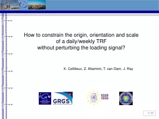How to constrain the origin, orientation and scale of a daily/weekly TRF