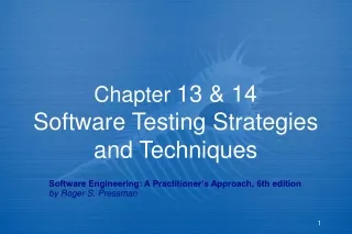Chapter  13 &amp; 14 Software Testing Strategies and Techniques