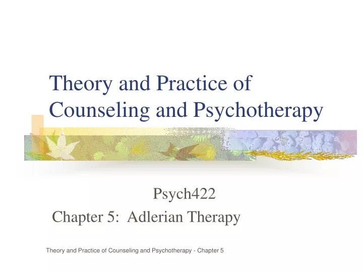 theory and practice of counseling and psychotherapy