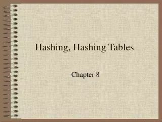 Hashing, Hashing Tables