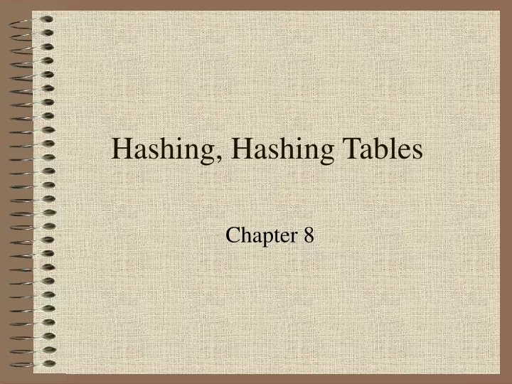 hashing hashing tables