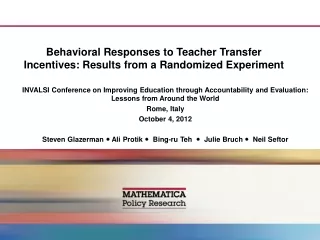 Behavioral Responses to Teacher Transfer Incentives: Results from a Randomized Experiment