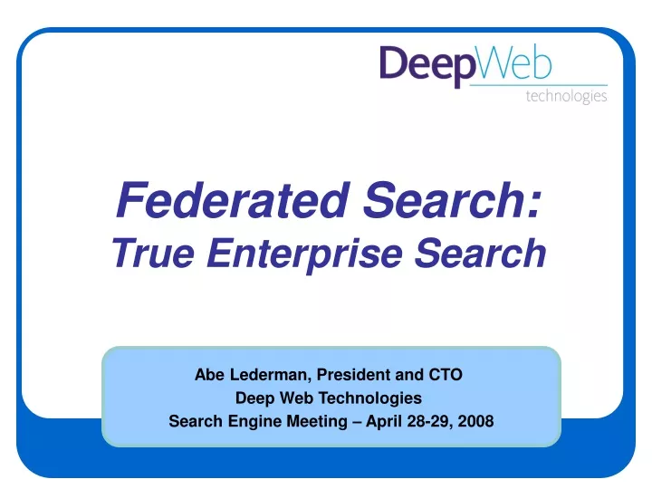 federated search true enterprise search