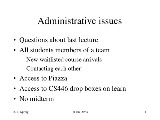 Administrative issues