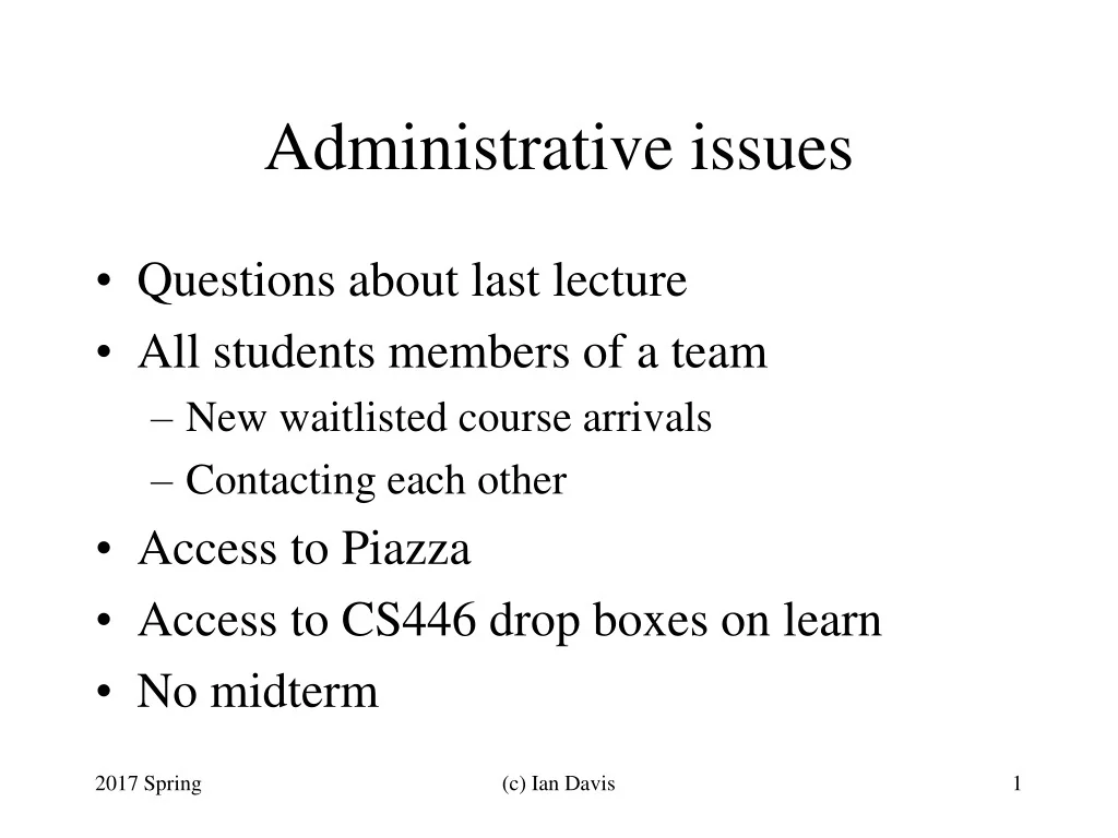 PPT - Administrative issues PowerPoint Presentation, free download - ID ...