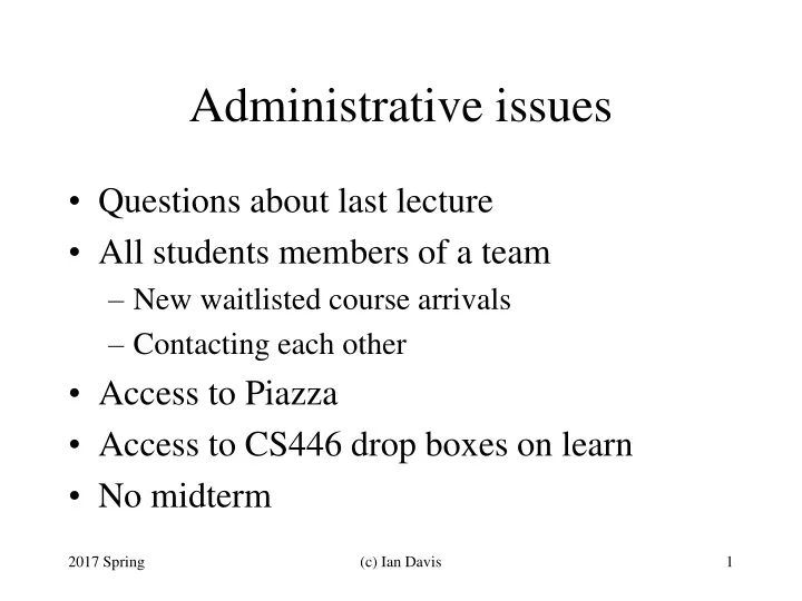 administrative issues