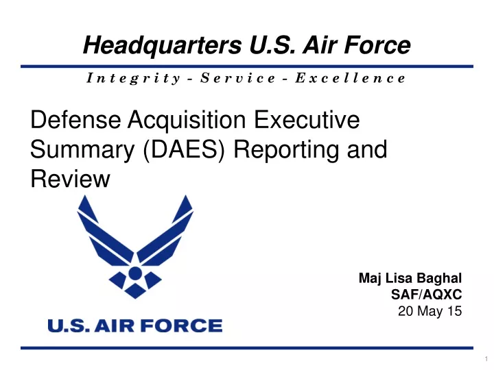defense acquisition executive summary daes