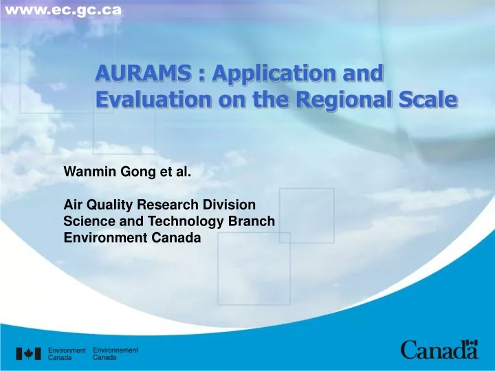 aurams application and evaluation on the regional scale