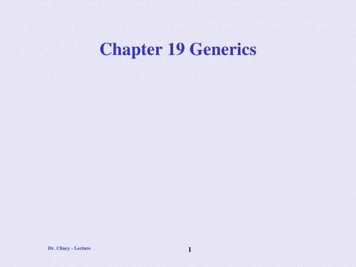 chapter 19 generics