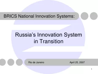 BRICS National Innovation Systems: