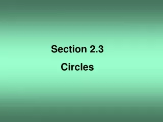 Section 2.3 Circles