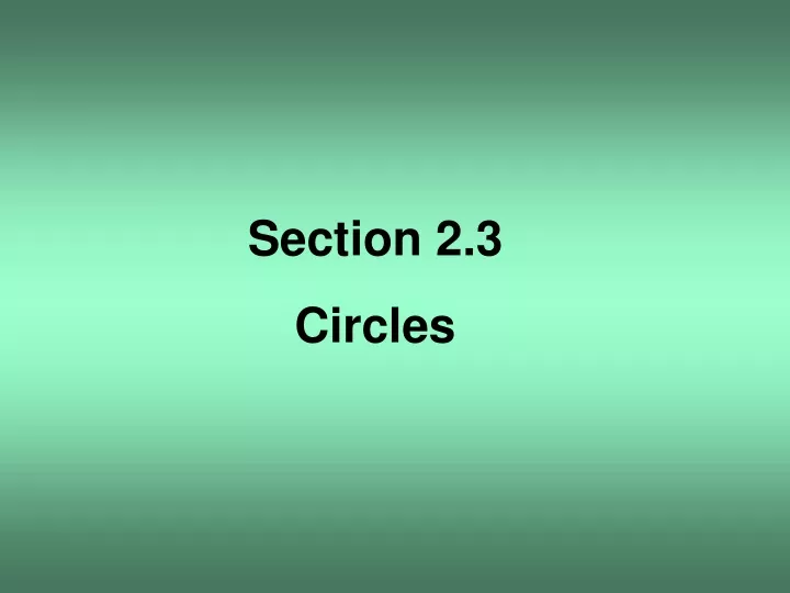 section 2 3 circles
