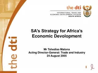 1.	Rationale and context Africa’s Developmental Challenges Africa’s Development Opportunities