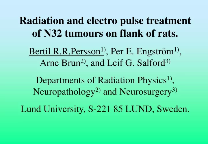 radiation and electro pulse treatment