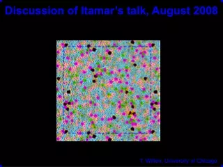 Discussion of Itamar’s talk, August 2008