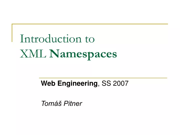 introduction to xml namespaces