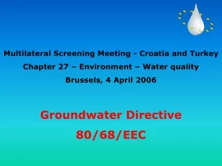 Groundwater Directive  80/68/EEC