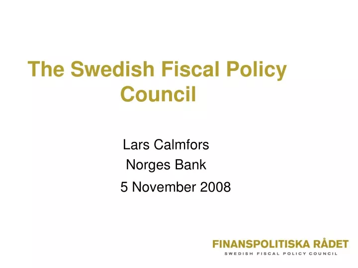 the swedish fiscal policy council
