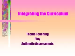 Integrating the Curriculum