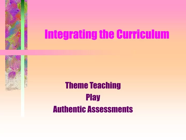 integrating the curriculum