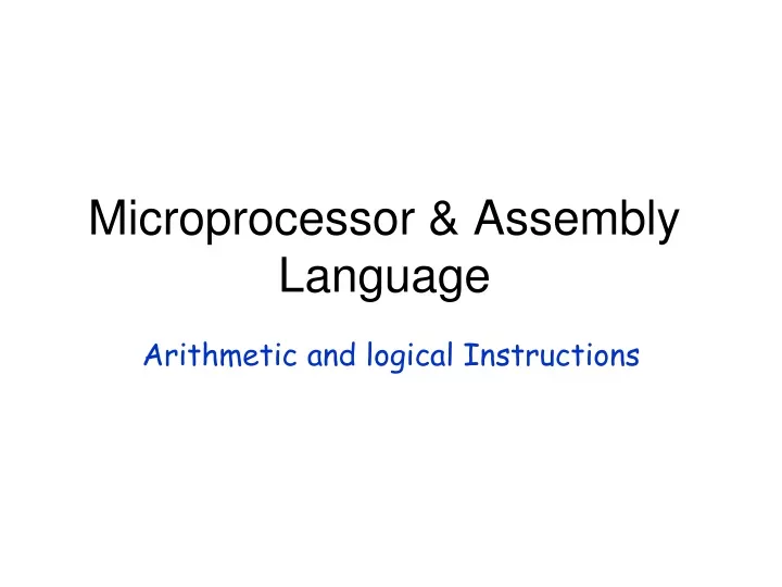 microprocessor assembly language