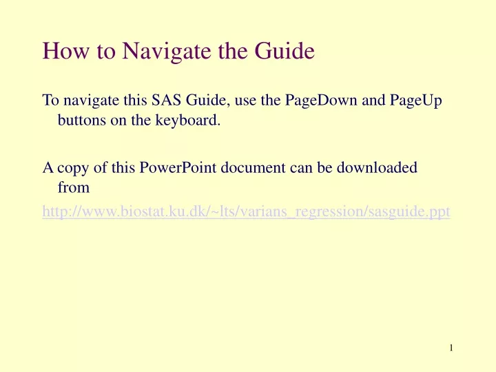 how to navigate the guide