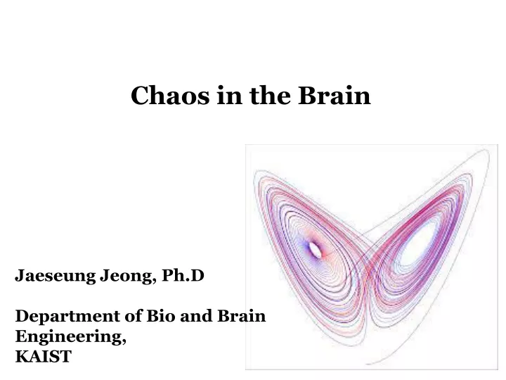 chaos in the brain