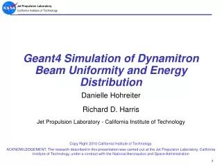 Geant4 Simulation of Dynamitron Beam Uniformity and Energy Distribution