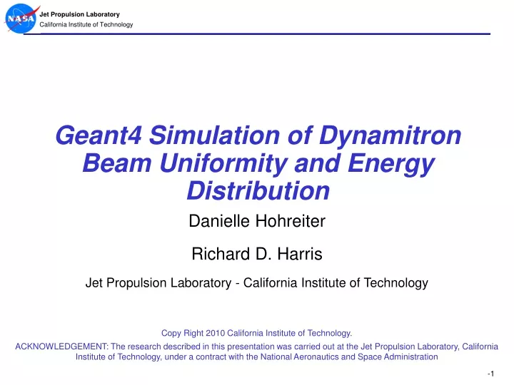 geant4 simulation of dynamitron beam uniformity and energy distribution