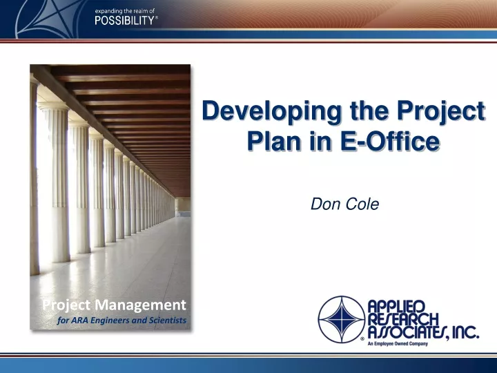 developing the project plan in e office