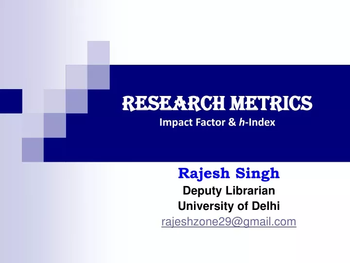 research metrics impact factor h index