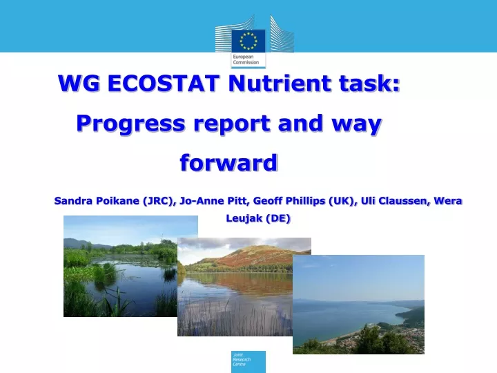 wg ecostat nutrient task progress report and way forward