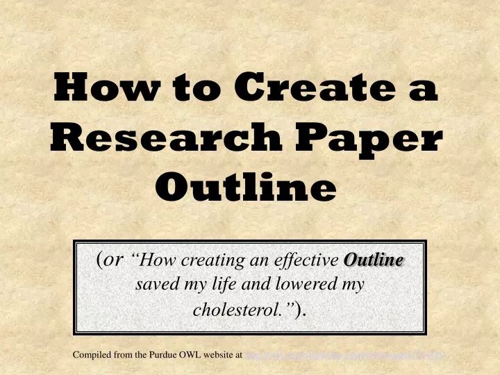 how to create a research paper outline