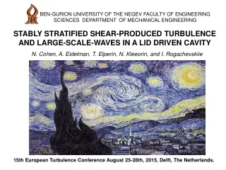 STABLY STRATIFIED SHEAR-PRODUCED TURBULENCE AND LARGE-SCALE-WAVES IN A LID DRIVEN CAVITY